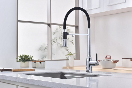 Смеситель PAULMARK MAGNETO ONE Ma213188-CR, хром, с гибким изливом