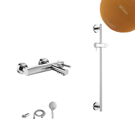 Смеситель для ванны Bruma Lusitano, бронза матовая, с душевой стойкой, EloX, 1070361SS