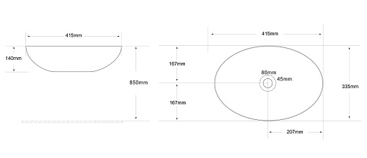 Умывальник накладной Roxen Bocar 570125-B