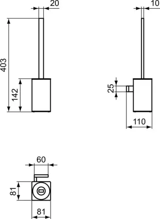 Ершик с держателем Ideal Standard CONCA T4494A5 для настенного монтажа
