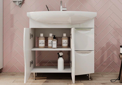 Тумба напольная Volna Adel 80.2D.2Y под умывальник Балтика белая