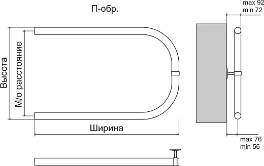 Полотенцесушитель Terminus П-образный 32 (1") Эконом 500x500