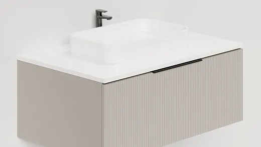 T800V1G Тумба под умывальник Salini TOUCH V 80 Grey вертикальная фрезеровка