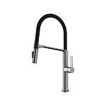 Смеситель PAULMARK BARREL Ba214029-BS, сталь,черный, с гибким изливом