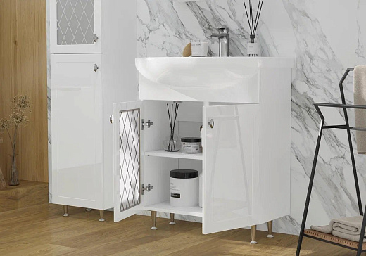 Тумба напольная Volna Milena 70.2D под умывальник Балтика белая