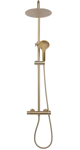 Душевая стойка Rea Matt Gold REA-P6602 с термостатом, матовое золото