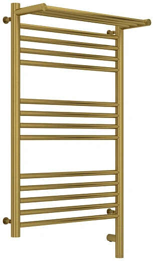 Полотенцесушитель электрический Сунержа Богема 3.0 800 x 500 с полкой, ширина 53.2 см, высота 92.4 см, состаренная латунь, L/R