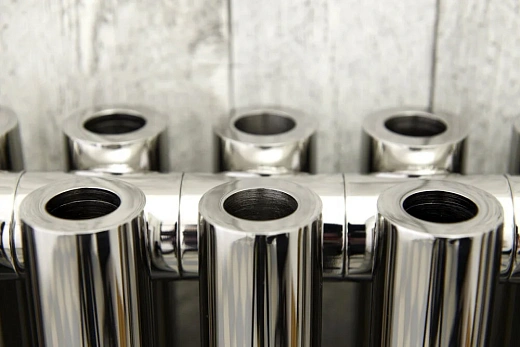 Радиатор стальной трубчатый Сунержа Эстет-11, ширина 10 см, высота 120 см, 2 секции, боковое подключение, хром, 00-0302-1202