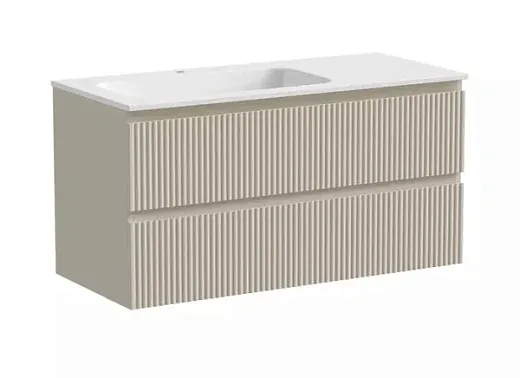 Тумба под раковину Sancos Snob R 100 см подвесная, левая, Beige Soft, SNR100LCE