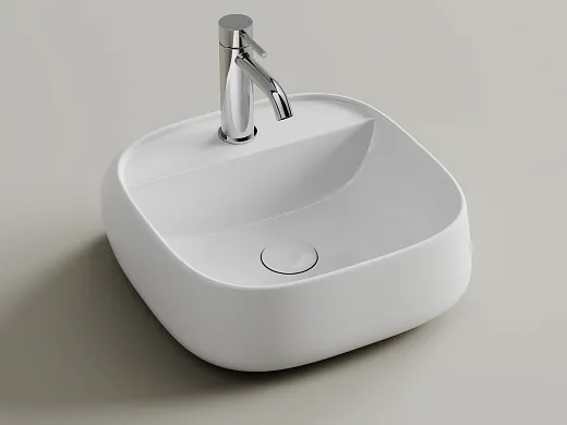 Умывальник подвесной Ceramicanova Fonte прямоугольный 420х425х145мм белый, CN5052