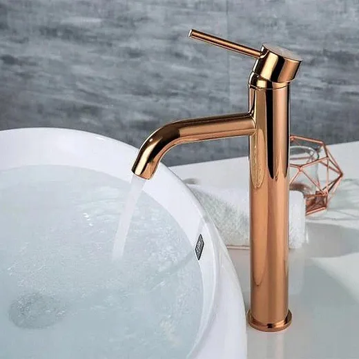 Смеситель для умывальника Rea Lungo Rose Gold REA-B6321 розовое золото