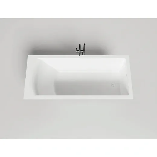 Ванна Salini Cascata Kit 104513MF, 180 х 80 см, из искусственного камня S-Sense, с донным клапаном, цвет белый матовый, покраска по RAL полностью