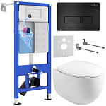 Комплект инсталляции с унитазом 6 в 1 Roxen StounFix Dual Fresh 964195 (состоит из: 710200, Caspia 410280B, 530170-01) Комплект инсталляции с унитазом 6 в 1 Roxen StounFix Dual Fresh 964195 (состоит из: 710200, Caspia 410280B, 530170-01)