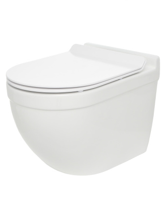 AQM2010 Унитаз подвесной AQUAme сиденье SoftClose, технология смыва QUIET, скрытый крепеж. 520х360х410