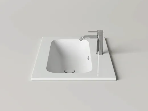 Умывальник накладной Ceramicanova Лючия прямоугольный с отверстием под смеситель белый, CN6096