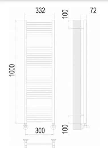 Полотенцесушитель водяной TERMINUS Аврора П20 4670078529329 300х1000