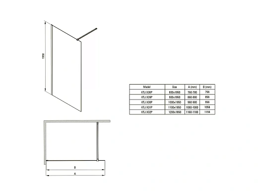 Душевая стенка Deante Prizma Walk-In Bianco 90х195 Душевая стенка Deante Prizma Walk-In Bianco 90х195