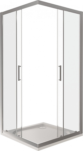 Душевой уголок Good Door Latte CR -100-C-WE, 100 х 100 х 185 см, стекло прозрачное, белый, ЛА00007