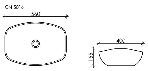 Умывальник Ceramicanova Element CN5016 56х40х15.5см накладной овальный без перелива, CN5016