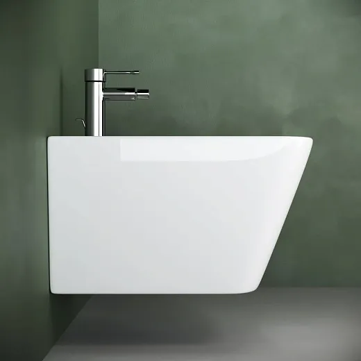 Биде Ceramicanova Metric CN3008 подвесное, 1 отверстие под смеситель, белый, сантехфарфор