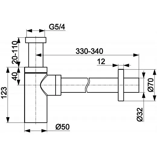 Сифон для умывальника Armatura 600-003-31 золото