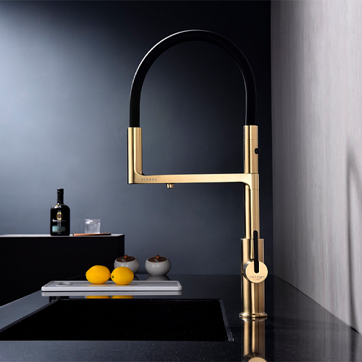 Смеситель PAULMARK TORNADO To213402-SBG, (золото/светлое брашированное золото)