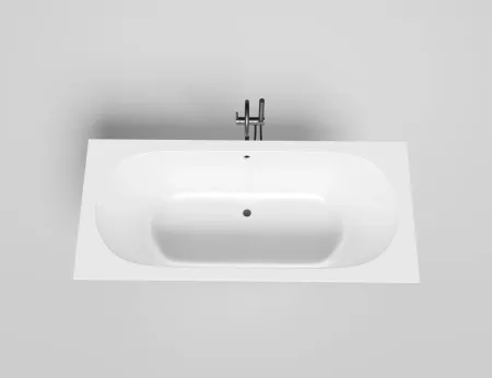 Ванна Salini Ornella Axis 103411GF, 180 х 80 см, из искусственного камня S-Sense, цвет белый, покраска по RAL полностью