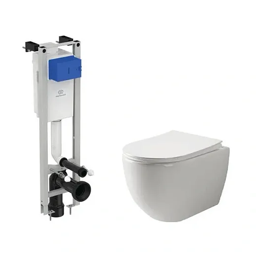 Инсталляция Ideal Standard с безободковым унитазом Ceramicanova Mia Rimless сиденье микролифт, E233267/CN1805, сантехфарфор