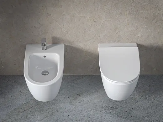 Комплект: инсталляция OLI 120 с кнопкой Slim хром матовый и унитаз подвесной Ideal Standard i.life O Tornado HydroTwist с тонким сиденьем Soft-Close