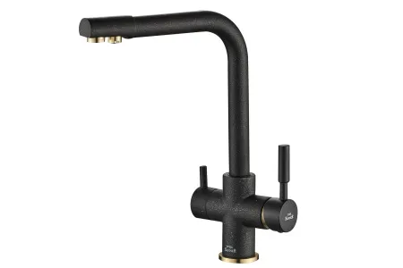 Смеситель для кухни ZorG Steel Hammer SH 552 черный + бронза