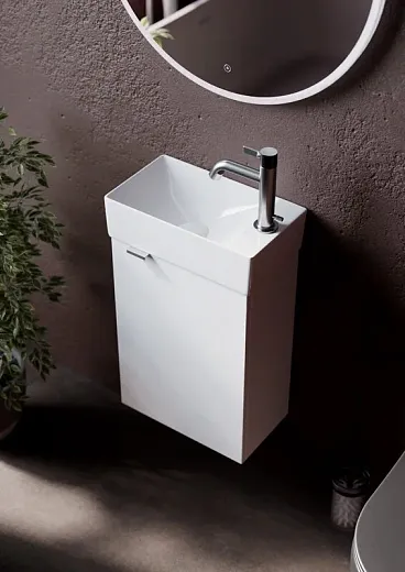 Тумба под раковину Sancos Mini 35, подвесная, белый глянец, MN35WL/R