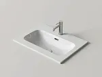 Умывальник накладной Ceramicanova Лючия (Lucia) прямоугольная, с отверстием под смеситель, 61x46.5x16.6см, белый, CN6095