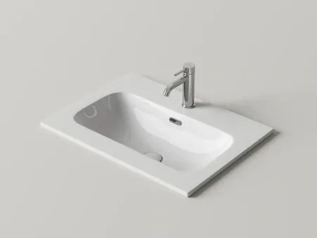Умывальник накладной Ceramicanova Лючия (Lucia) прямоугольная, с отверстием под смеситель, 61x46.5x16.6см, белый, CN6095