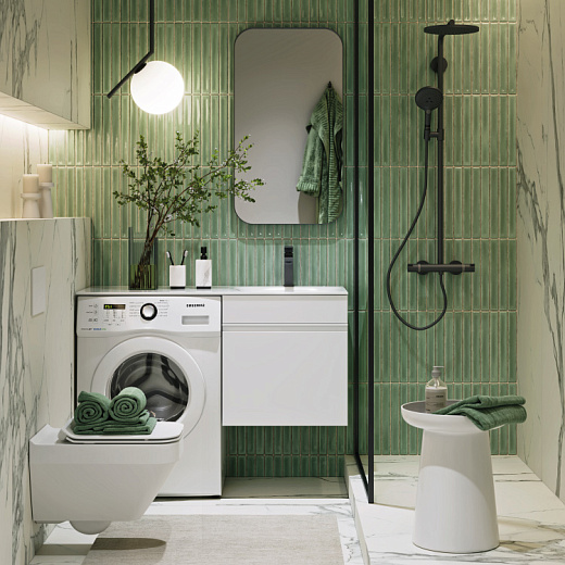 Тумба (без умывальника) под стиральную машину Aqwella Duet 53 подвесная белая Тумба (без умывальника) под стиральную машину Aqwella Duet 53 подвесная белая