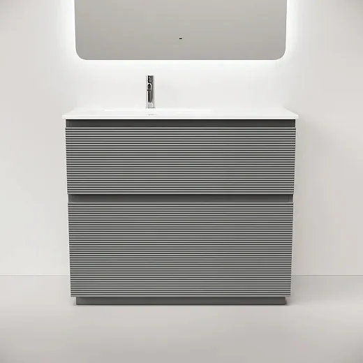 Тумба под раковину Sancos Folk Floor FL100FRES/FL100FLES, 100 см, напольная, чаша левая/правая, ergraut soft