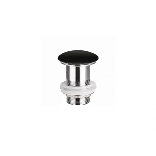 Донный клапан Ceramicanova CN2000MB с черной керамической накладкой, без перелива, черный матовый