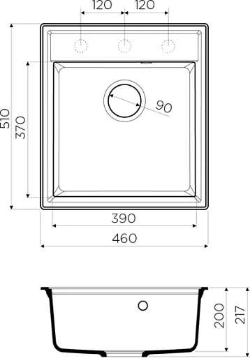 Мойка кухонная Omoikiri Daisen 46-BL 4993614 черная