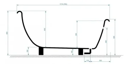 Ванна из искусственного камня Belux Ладья ВЛА 1700, 170 х 80 см, белая, 4810924220271