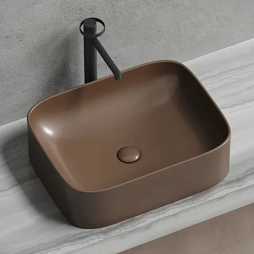 Раковина Ceramicanova Element CN6052MDB, 50 см, сантехфарфор, цвет темно-коричневый матовый