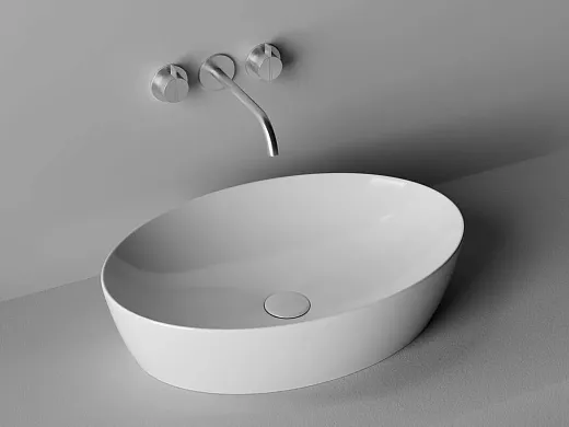 Раковина Ceramicanova Element CN5018 61 x 41 x 15 см, накладная, овальная, без перелива, сантехфарфор