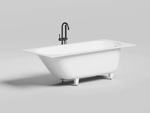 Ванна Salini Ornella 102312GF, 180 х 80 см, из искусственного камня S-Sense, цвет белый, покраска по RAL полностью