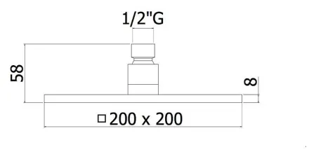 Душ верхний Paffoni ZSOF075CR 20*20 хром
