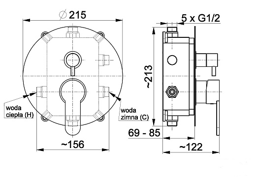 Душевая система скрытого монтажа Armatura KFA-7 хром