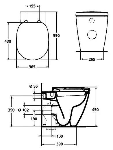 Унитаз приставной Ideal Standard Connect E803401