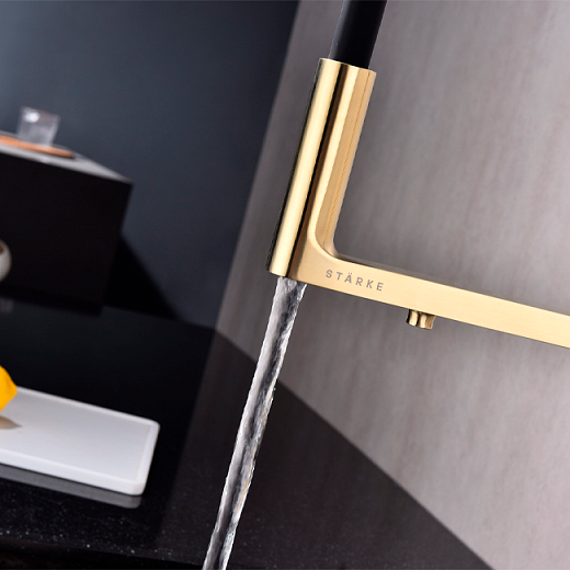 Смеситель PAULMARK TORNADO To213402-SBG, (золото/светлое брашированное золото)