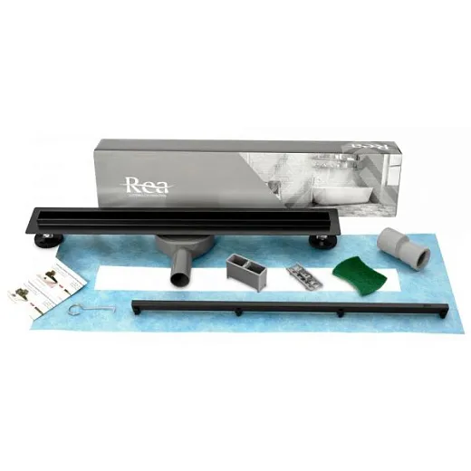 Душевой лоток с решеткой Rea Neo Slim Pro Black 50 G6992 черный