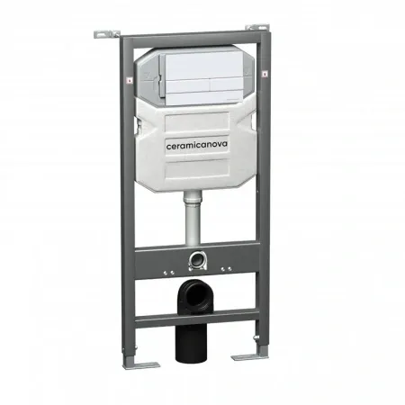 Инсталляция для унитаза Ceramicanova Envision CN1002W/Flat, с кнопкой и креплениями, цвет белый