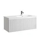 Тумба под раковину Sancos SNOB R 1.0, SNR1.0100LW/SNR1.0100RW, 100 см, подвесная, чаша левая/правая, Bianco
