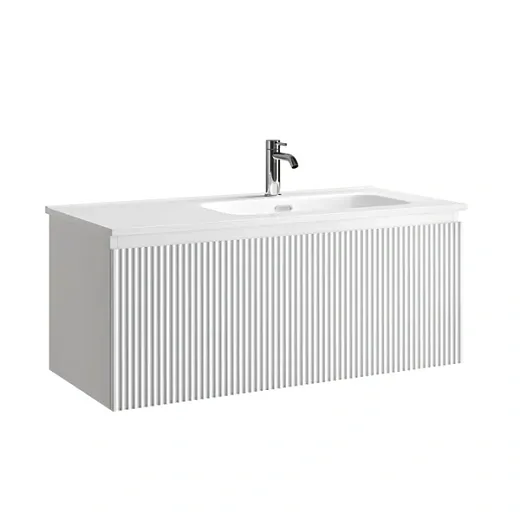 Тумба под раковину Sancos SNOB R 1.0, SNR1.0100LW/SNR1.0100RW, 100 см, подвесная, чаша левая/правая, Bianco