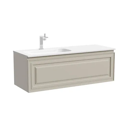 Тумба под раковину Sancos Very VR120LCE, 120 см, подвесная, Beige Soft, левая